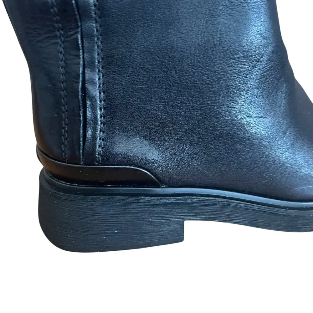 Franco Sarto Battina Knee High Black Leather Riding Leather Boots Size 6